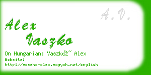 alex vaszko business card